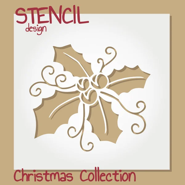 ステンシル デザイン テンプレートのセット。クリスマス コレクション. — ストックベクタ