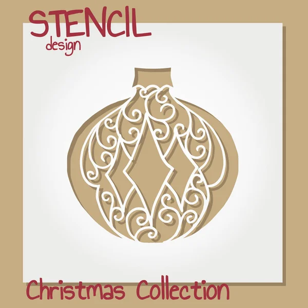 Set di modelli di design Stencil. Collezione Natale . — Vettoriale Stock