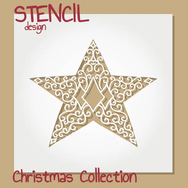 Uppsättning av Stencil formgivningsmallar. Christmas collection. — Stock vektor