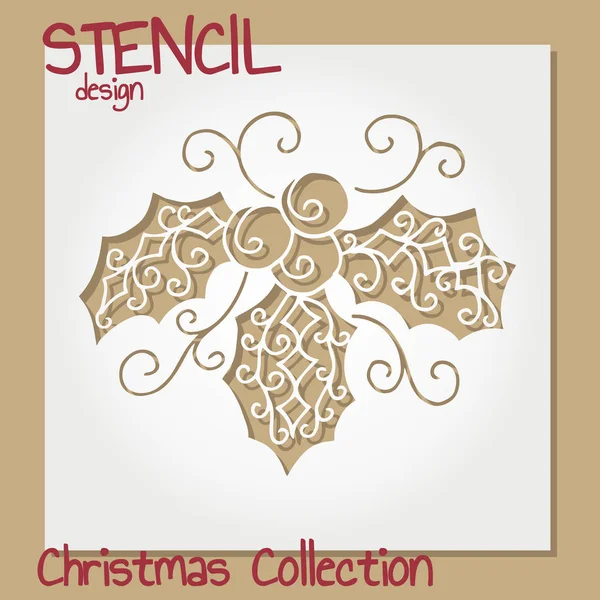 Set di modelli di design Stencil. Collezione Natale . Vettoriali Stock Royalty Free