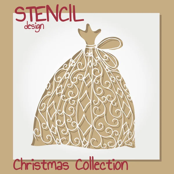 Set di modelli di design Stencil. Collezione Natale . Vettoriale Stock