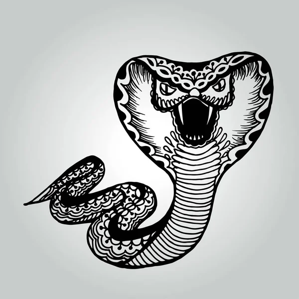 Handdrawing doodle Snake. Vadon élő állatok gyűjtése. — Stock Vector