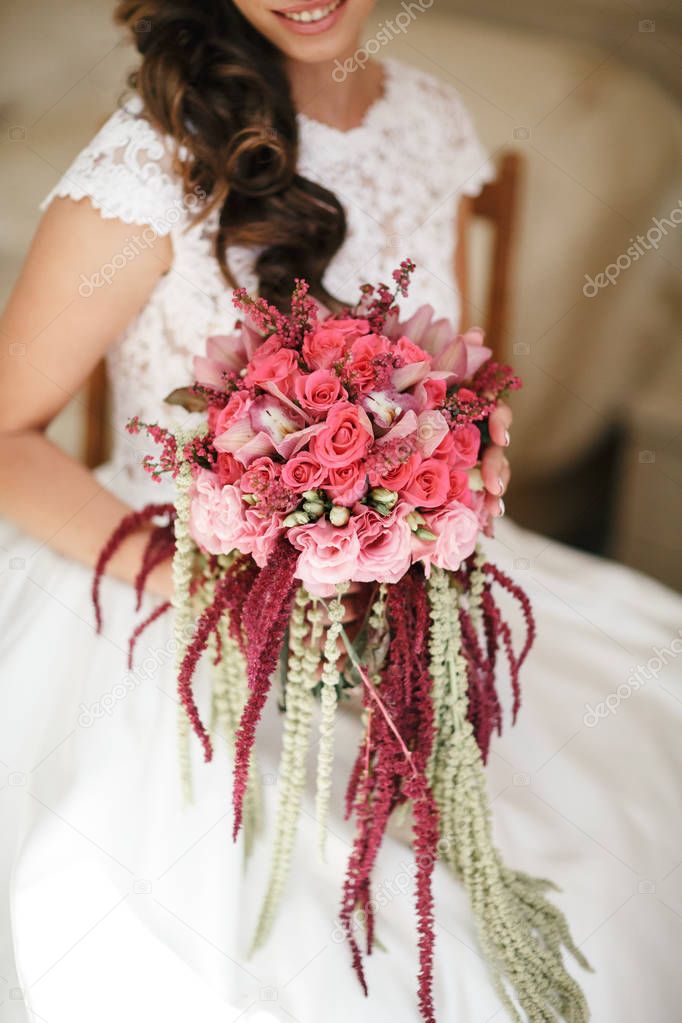 bride with bouquet