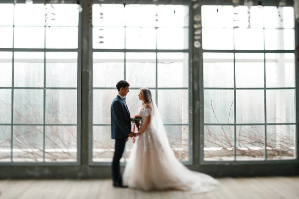 La mariée et le marié dans le studio — Photo