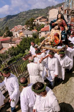 Nocera Terinese (İtalya) - Processione dell'Addolorata Paskalya Kutsal Cumartesi
