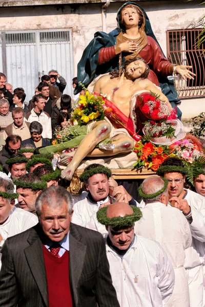 Nocera Terinese Italia Processione Dell Addolorata Pascua Sábado Santo —  Fotos de Stock