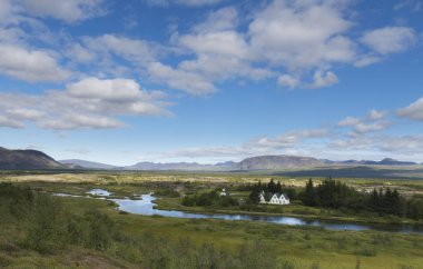 Thingvellir Milli Parkı panoramik görüntü