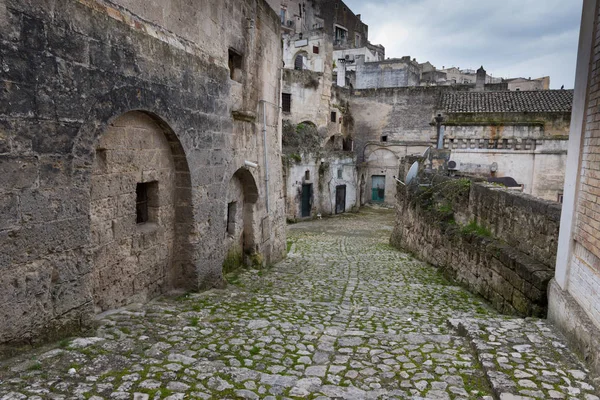 Street of the ancient town of Matera — Stock Photo, Image