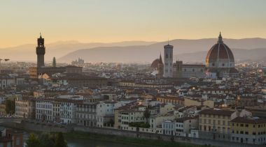 Sunset Floransa şehir görünümünü