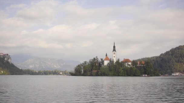 Vista Lago Bled Eslovênia — Vídeo de Stock