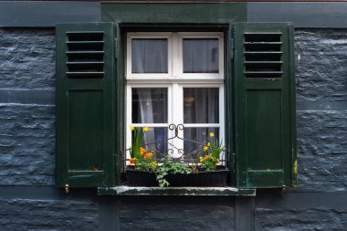 Monschau şehri, Eifel, Almanya