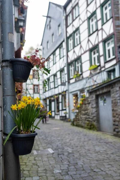 Street Monschau Eifel Germania — Foto Stock