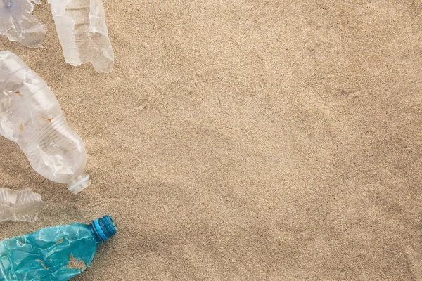 Σκουπίδια Μαζεμένα Στην Παραλία Άνω Όψη — Φωτογραφία Αρχείου