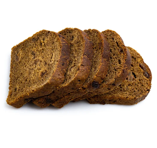 Pieces Brown Bread White Background — Stock Photo, Image
