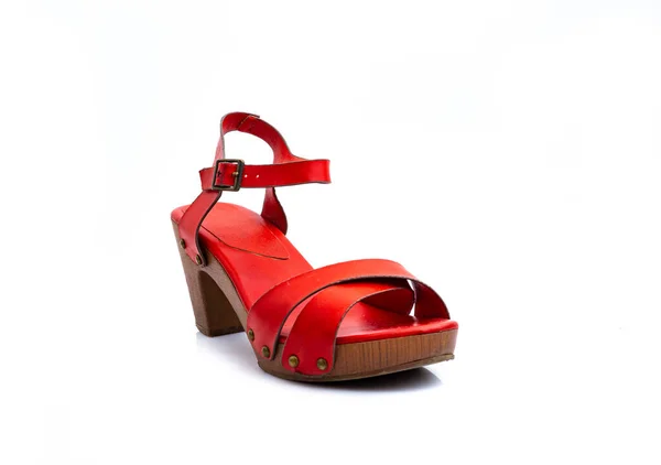 Aislado Hermoso Rojo Zapato Sobre Fondo Blanco Objeto — Foto de Stock