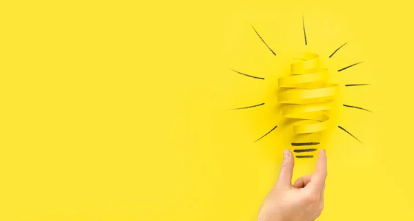 Kreativ Idé Innovation Brainstorming Inspiration Och Lösningar Glödlampa Med Skrynkligt — Stockfoto