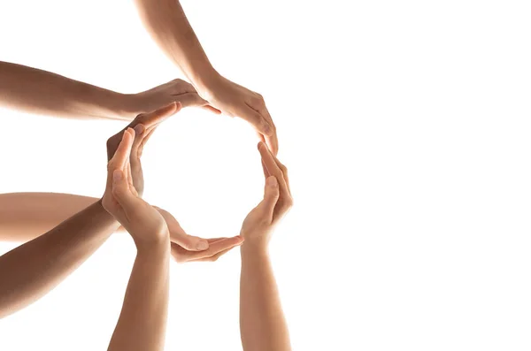 Symbol Shape Circle Created Hands Concept Unity Cooperation Partnership Teamwork — Stock Photo, Image