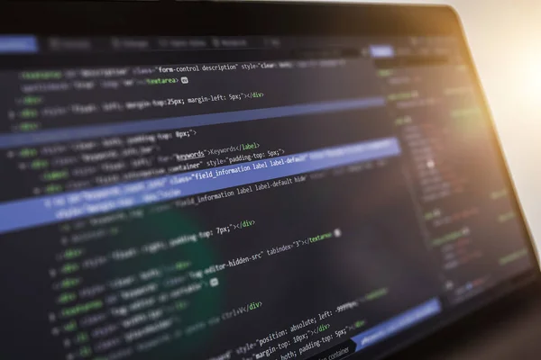 Programozás Kódolási Technológiák Kifejlesztése Weboldal Tervezés Működő Ban Egy Szoftver Stock Kép