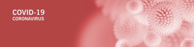Grip COVID-19 virüs hücresi görüntüsü. Coronavirus Covid 19 salgın salgını geçmişi. Pandemik sağlık riski kavramı.