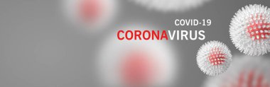 Grip COVID-19 virüs hücresi görüntüsü. Coronavirus Covid 19 salgın salgını geçmişi. Pandemik sağlık riski kavramı.