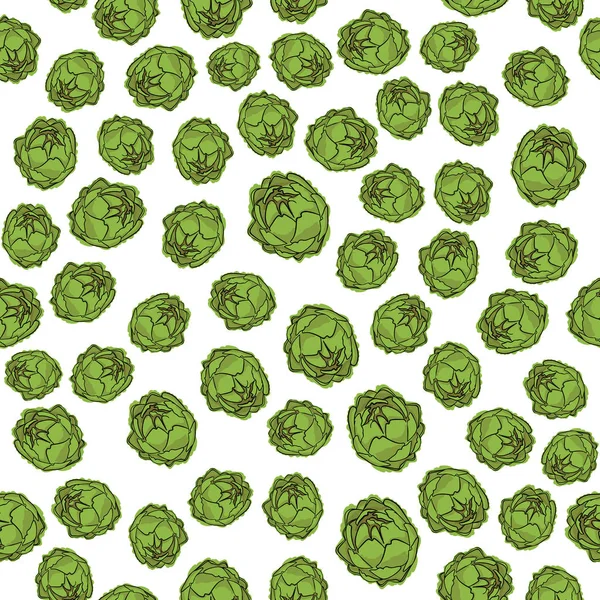 Gröna kronärtskocka sömlösa mönster — Stock vektor
