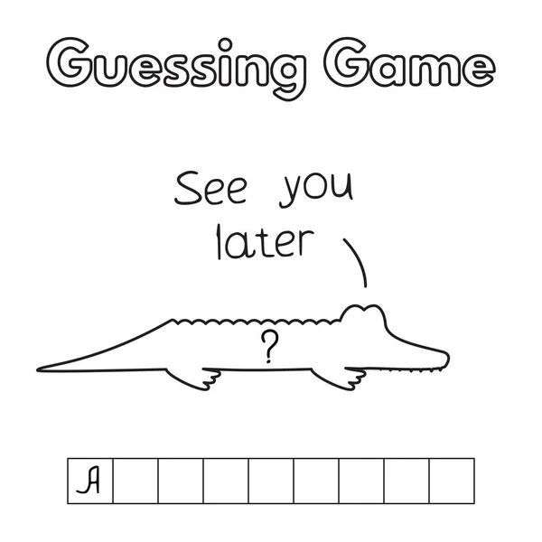 Cartoon Alligator gissen spel — Stockvector