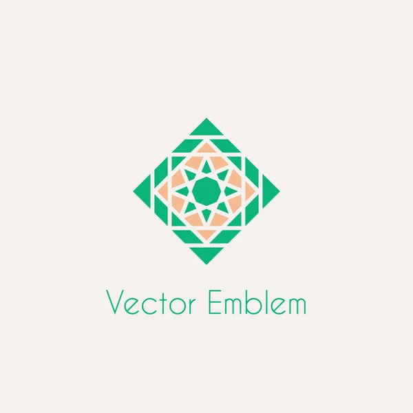 Vector emblema rombo mosaico — Vector de stock