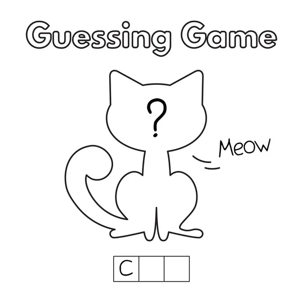 Kot kreskówka zgadywać gry — Wektor stockowy