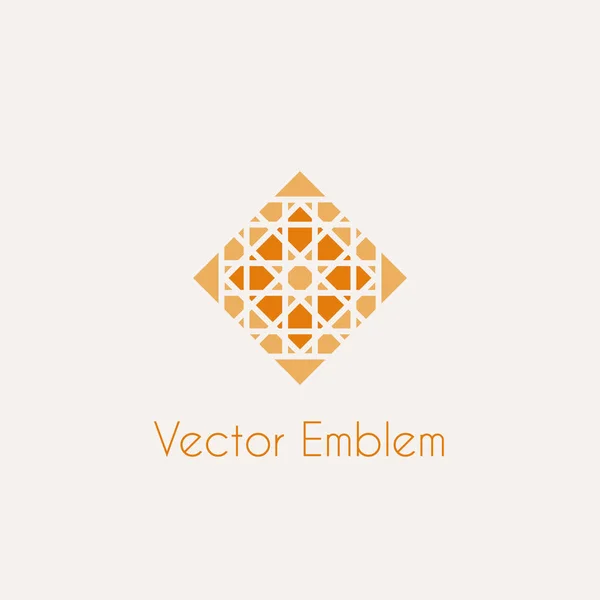 Vector mosaic rhomb emblem — Stock Vector