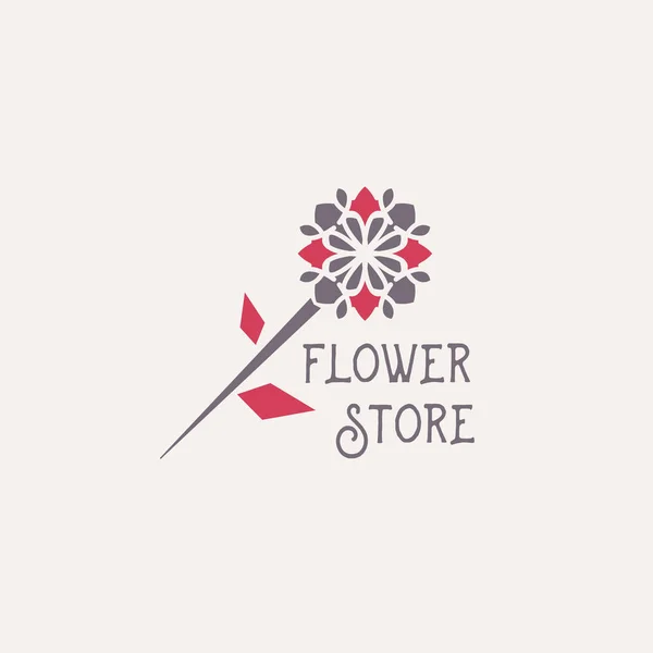Vector Flower Store Emblema — Vetor de Stock