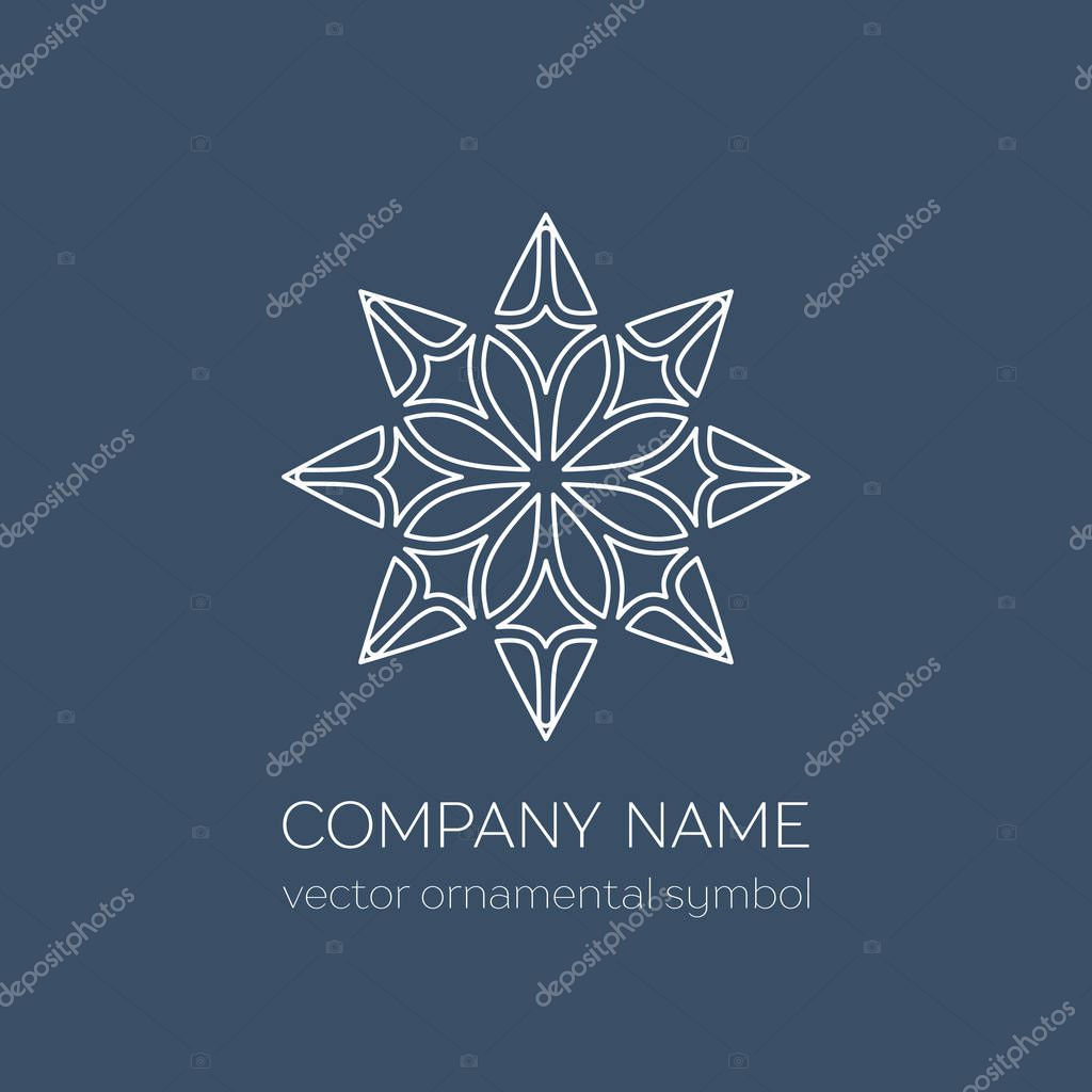 Geometric logo template. Vector linear arabic ornamental symbol