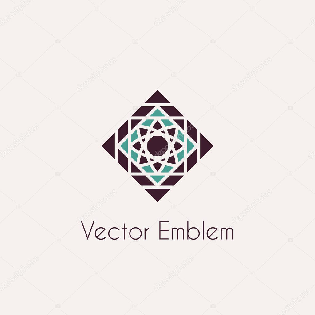 Vector mosaic rhomb emblem