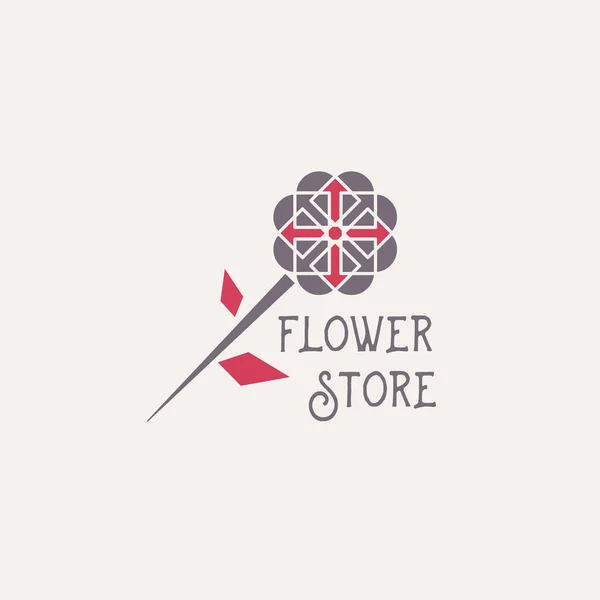Vector Flower Store Emblem — Stock Vector