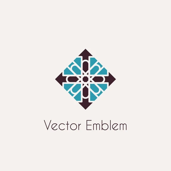 Vector mosaic rhomb emblem — Stock Vector