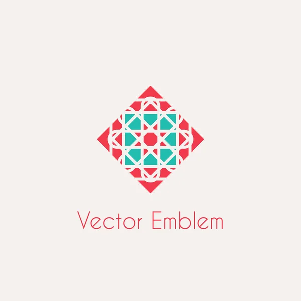 モザイク菱形のベクトルエンブレム — ストックベクタ