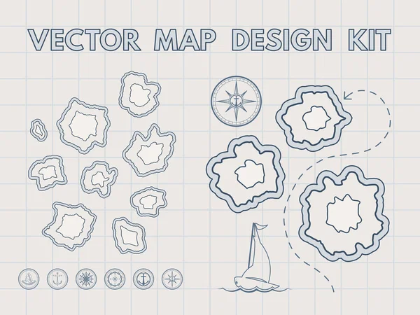 Generator Map skarbów Vintage wektor — Wektor stockowy