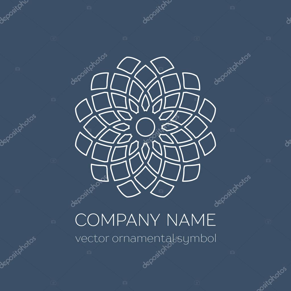 Geometric logo template. Vector linear arabic ornamental symbol