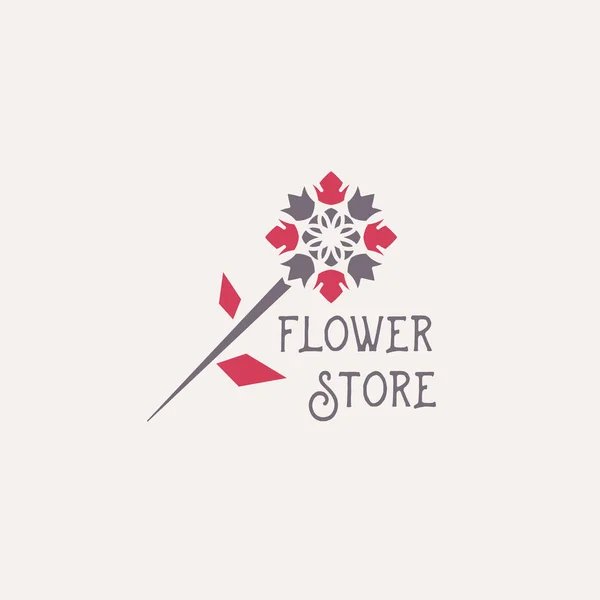 Vector Flower Store Emblema — Vetor de Stock