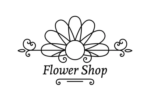 Vector Flower Shop Emblème — Image vectorielle