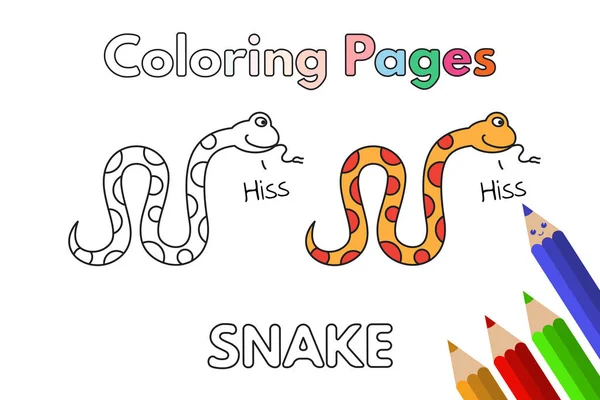 Cartoon Snake kleurboek — Stockvector