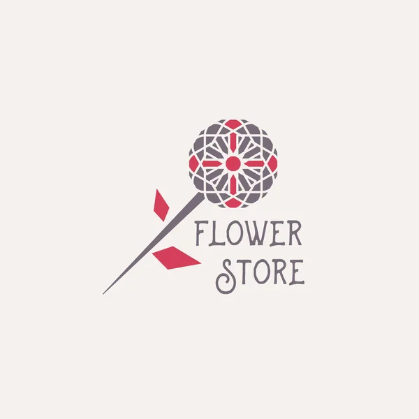 Vector emblema de la tienda de flores — Vector de stock