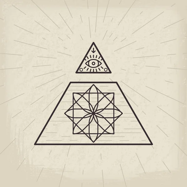 Tüm gören göz antika arka plan