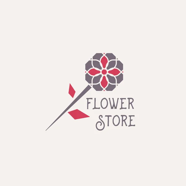 Emblème vectoriel du magasin de fleurs — Image vectorielle