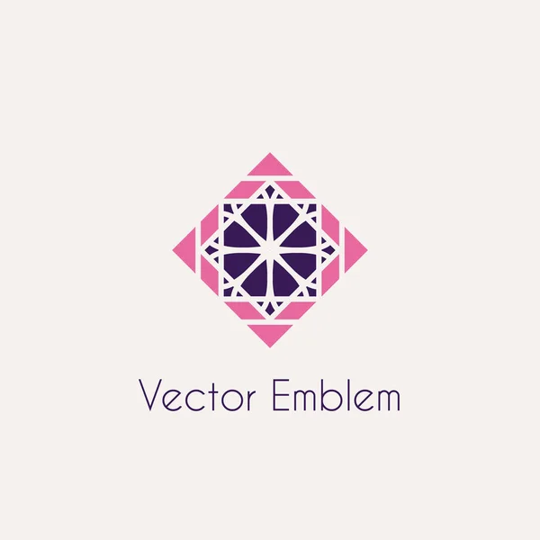 Vector mosaic rhomb emblem — Stock Vector