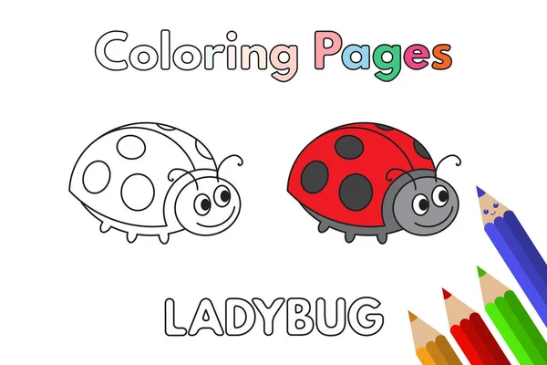 Βιβλίο με σελίδες χρωματισμού κινουμένων σχεδίων πασχαλίτσα — Διανυσματικό Αρχείο