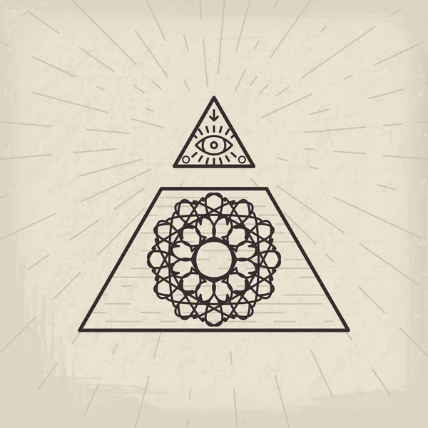 Tüm gören göz antika arka plan