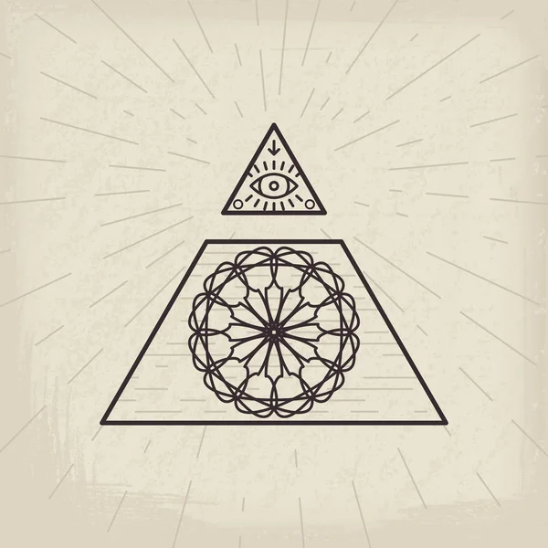 Tüm gören göz antika arka plan