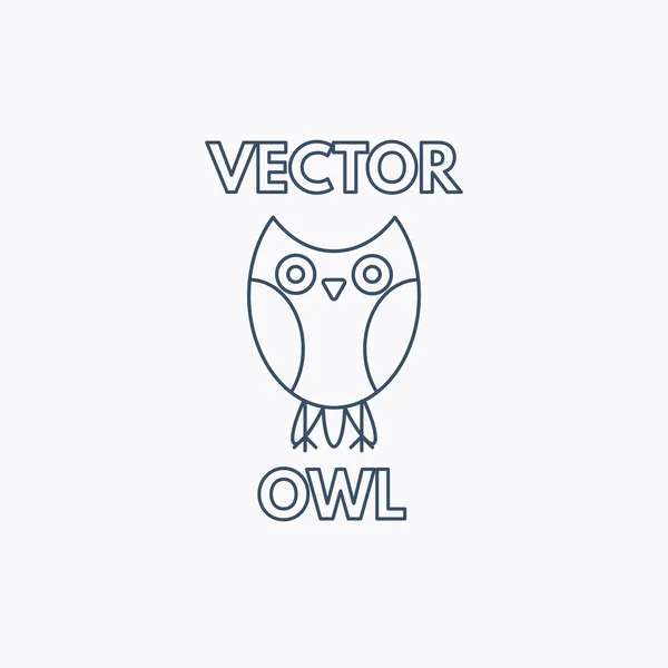 Emblema de búho lineal vectorial — Vector de stock