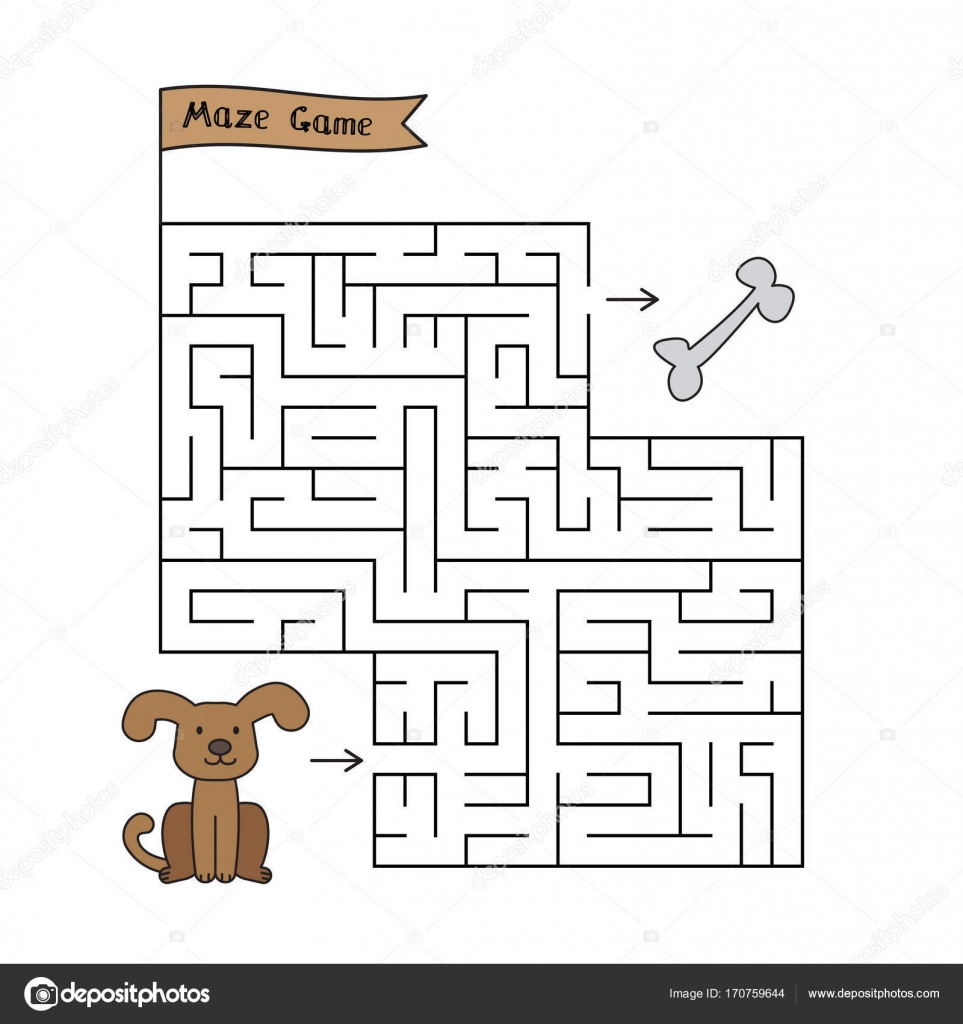 Cartoon Dog Maze Game Stock Vector by ©Roman_Volkov 170759644