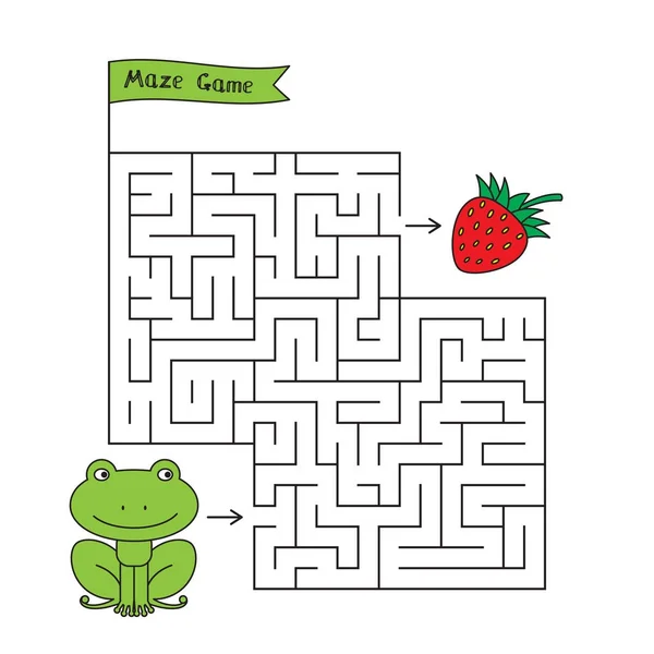 Cartoon Frog Maze Game — Stock Vector